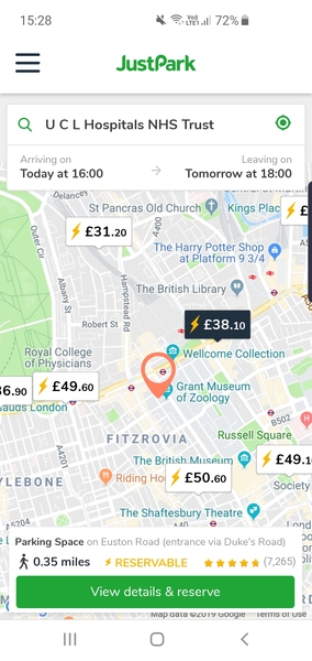 Urgent- parking help at UCL hospital!