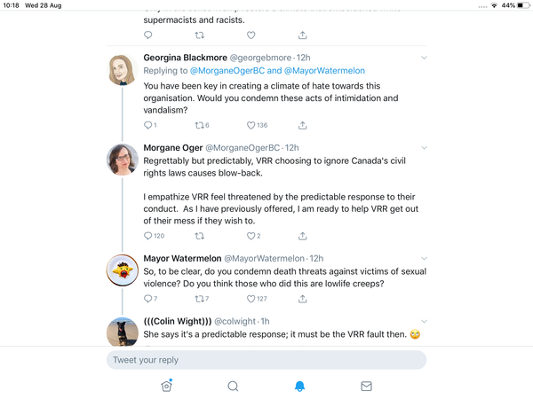 Victim blaming: Oger and Vancouver Rape Relief