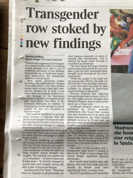 Transgender policies could alter after hormone research The Times 23 Aug 2019