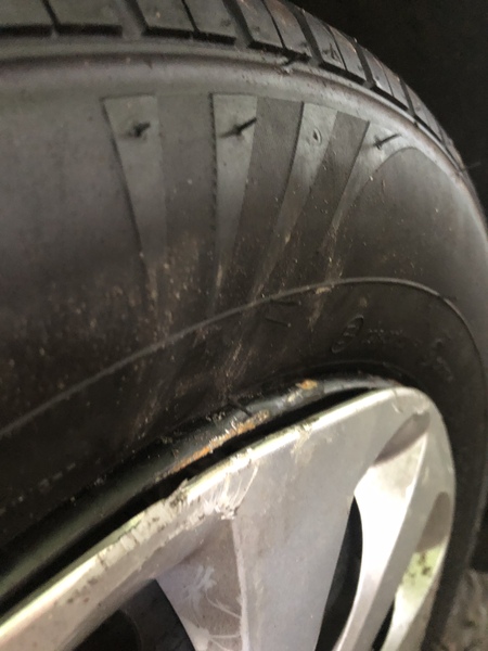 Minor damage to wheel