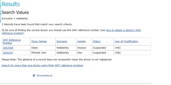Isn't Helen Webberley still prevented from providing services in UK?