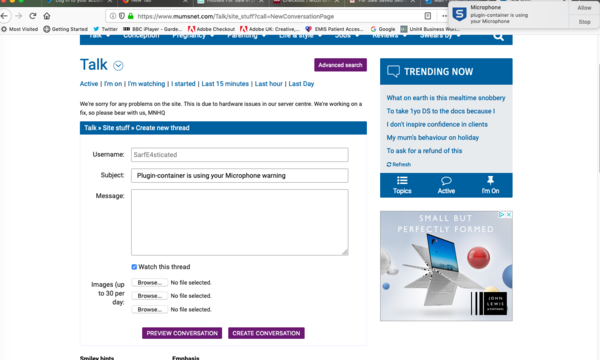 Plugin-container is using your Microphone warning