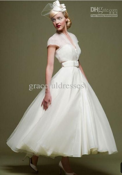 Did you have a tea length wedding dress?...