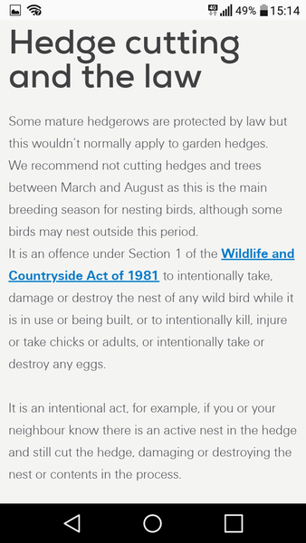 Someone has cut my hedge