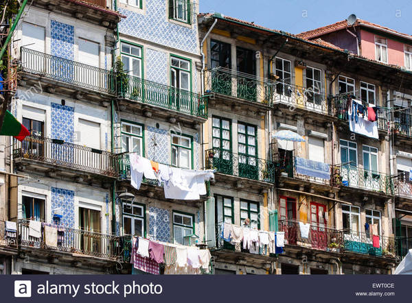 Drying washing on our balcony