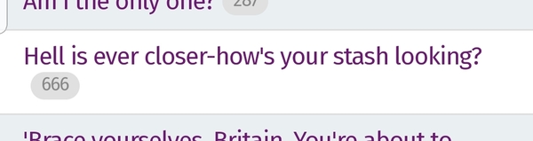 Hell is ever closer-how's your stash looking?