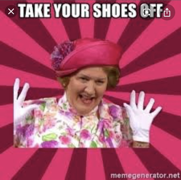To make the electrician take his shoes off?