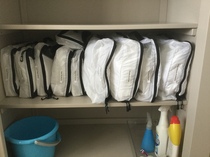 Storing linens