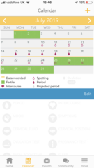 OVIA calendar: weird spotting & no period BFN