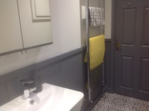 Bathroom, tongue and groove or tiles
