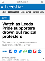 Shocking behaviour towards lesbians at Leeds 'pride' today