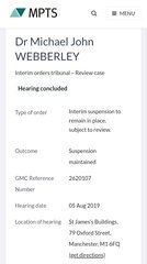 Isn't Helen Webberley still prevented from providing services in UK?