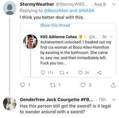 Taking a sword to the toilets