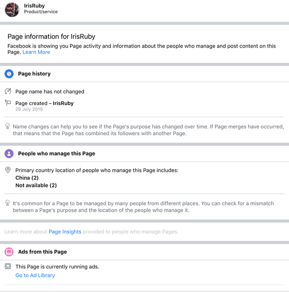 IrisRuby(?) saw an ad on Facebook, are they a real company?