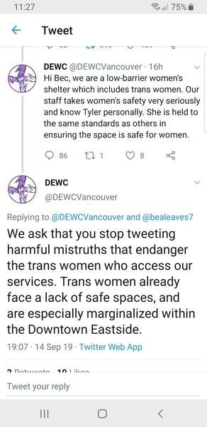 Person in women's shelter boasts about spirting erection, shelter supports 'her'