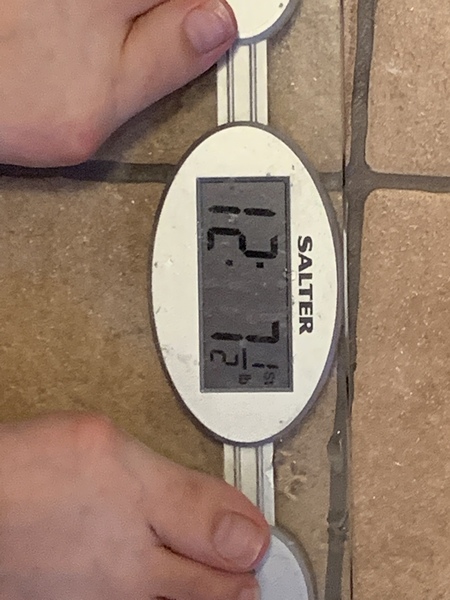 Half a stone or 3kgs off in September!!