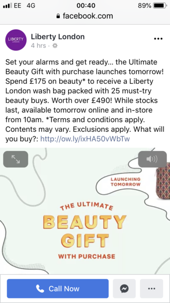 Liberty  Gift With Purchase.