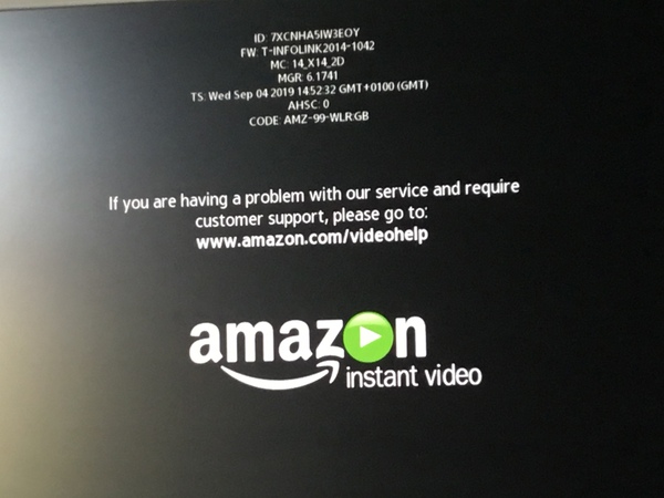 Unable to open amazon prime, anyone know what this error message means?