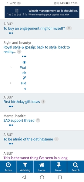 A small complaint. Watch/hide threads is weird.