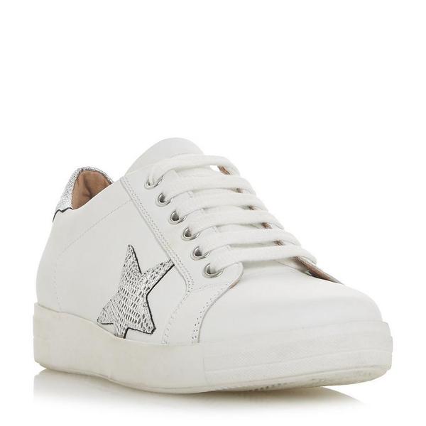 White leather stylish trainers