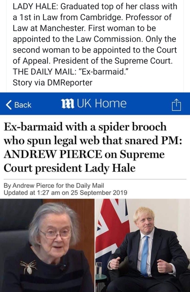 "Ex-barmaid Lady Hale"