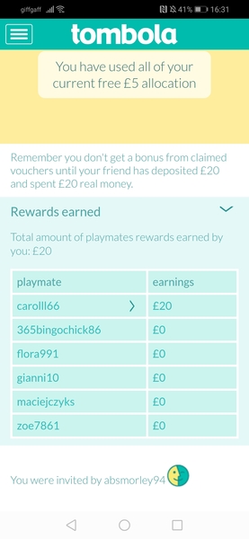 Tombola free £5 codes