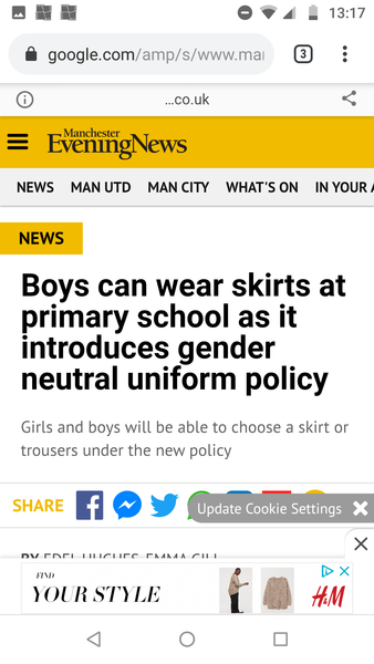 Girls wearing skirts not allowed into school - could only be Brighton
