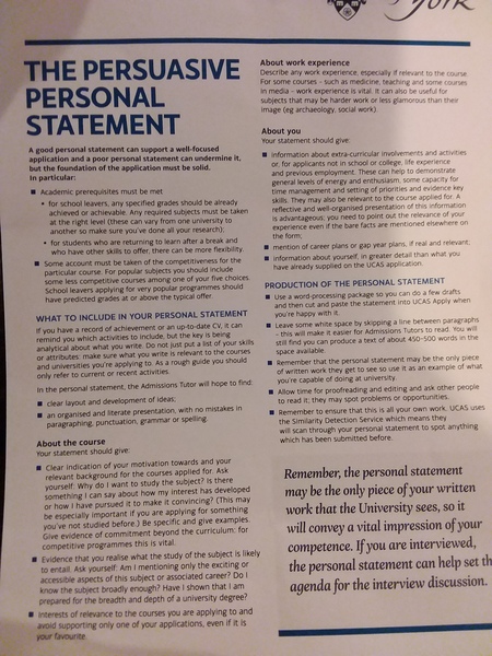 Personal statement draft advice