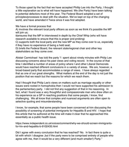 The Phillip Lee defection and the Lib Dems