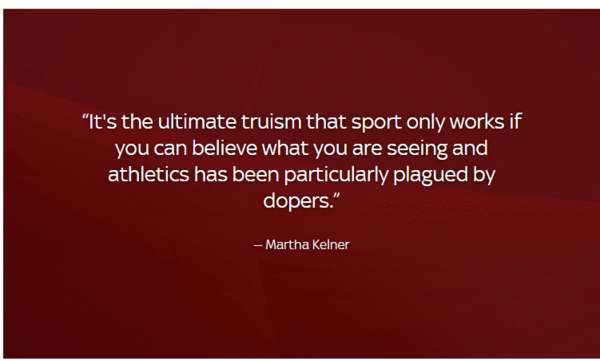 Sky website, article about Athletics