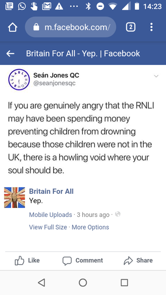 to think that if you donate money to stop people drowning, you shouldn't have an issue if aome of that money is used to stop people drowning in poorer countries