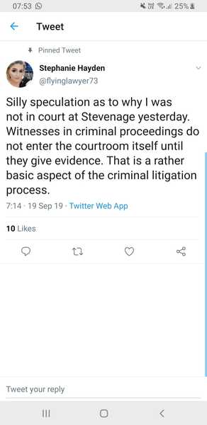 Best wishes to Kate in court today