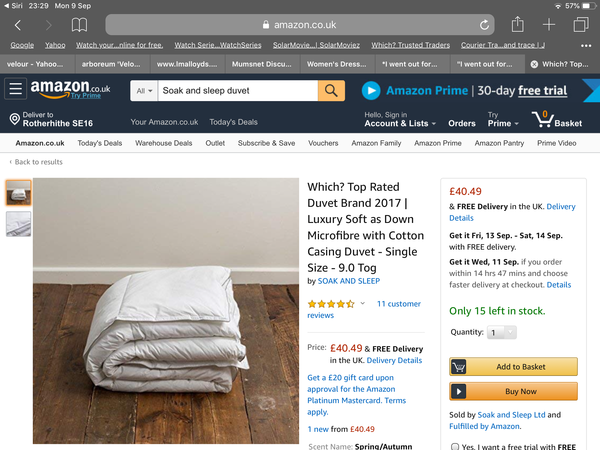 A duvet with the feel of a feather duvet but which isn't feather