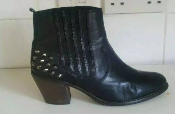 boots like Hush Roslin or Maje flat leather studded booties
