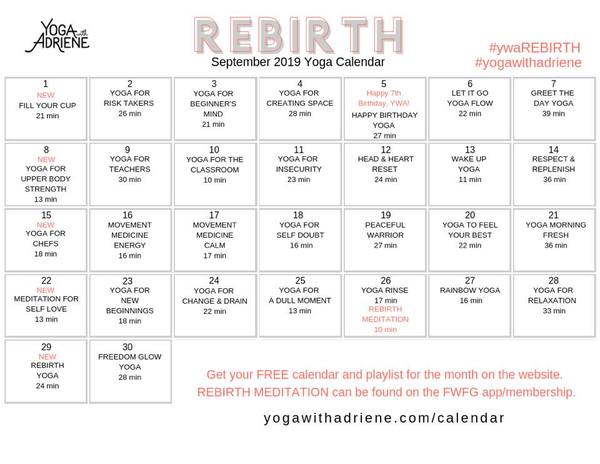 Yoga with Adriene  REBIRTH September yoga