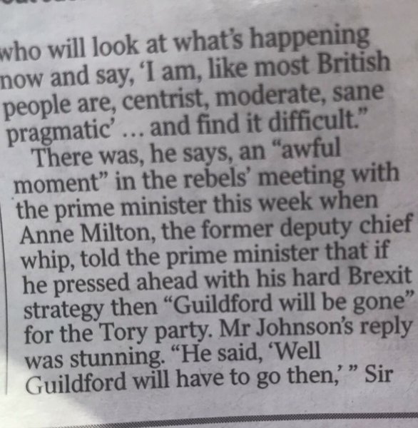 Westministenders: Is Boris  going to give us one ?