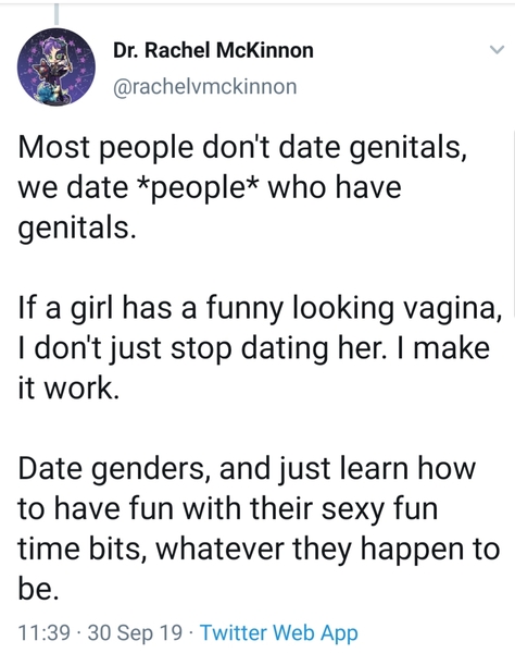 Not having sex with someone because they don't have the right genitals is transphobic. No prizes for guessing who's claiming this