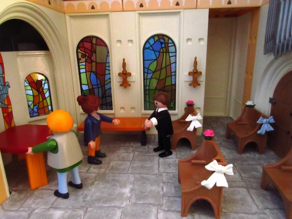 Today is Harvest Festival for the Playmobil people in our house...