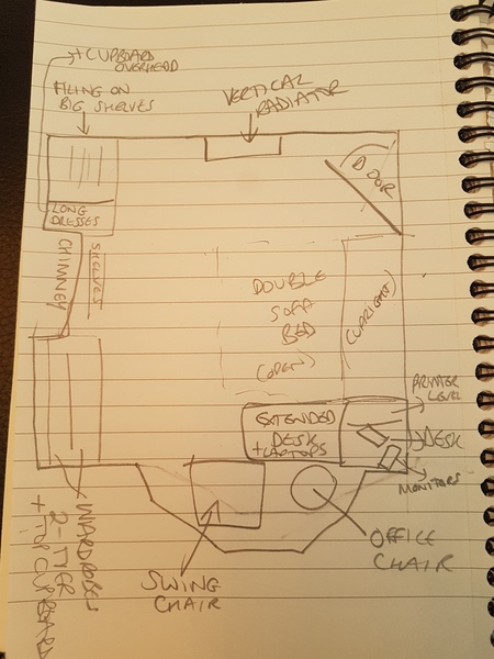 Foldaway desk / room design