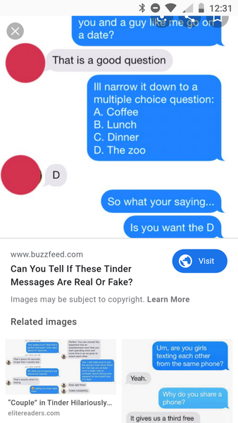 Possibly on Tinder