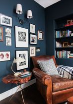 What colour walls with Navy and Copper/orange living room?