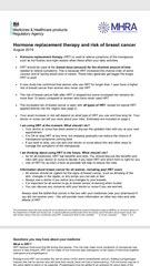 New report about HRT risks on BBC website