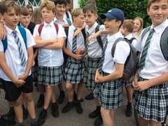 Girls wearing skirts not allowed into school - could only be Brighton