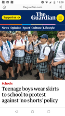 Girls wearing skirts not allowed into school - could only be Brighton