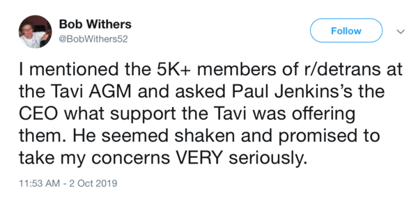 Tavistock CEO reportedly 'shaken' to learn number of Reddit detransitioners and desisters