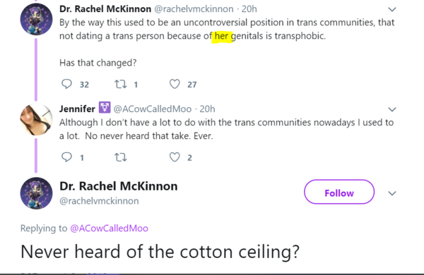 Not having sex with someone because they don't have the right genitals is transphobic. No prizes for guessing who's claiming this