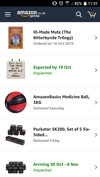 Tell me the last 5 things you bought on Amazon