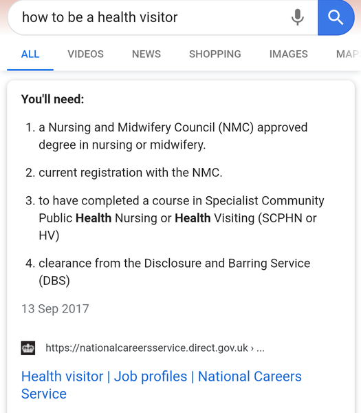 To think that this text is not a replacement for a health visitor?