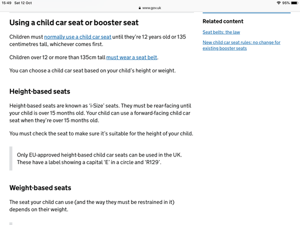Is it ok or a massive no-no for an older baby to be in a forward facing car seat in the front passenger seat?
