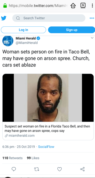 Woman sets person on fire in US